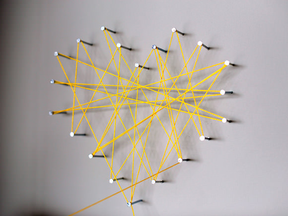 decoratie met nagels en touw