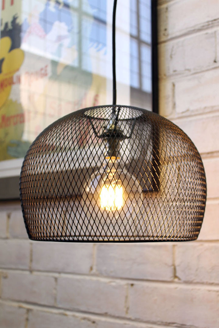 wire basket lamp