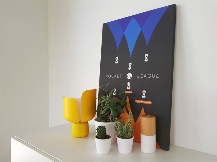 rocket league artwork foto op canvas