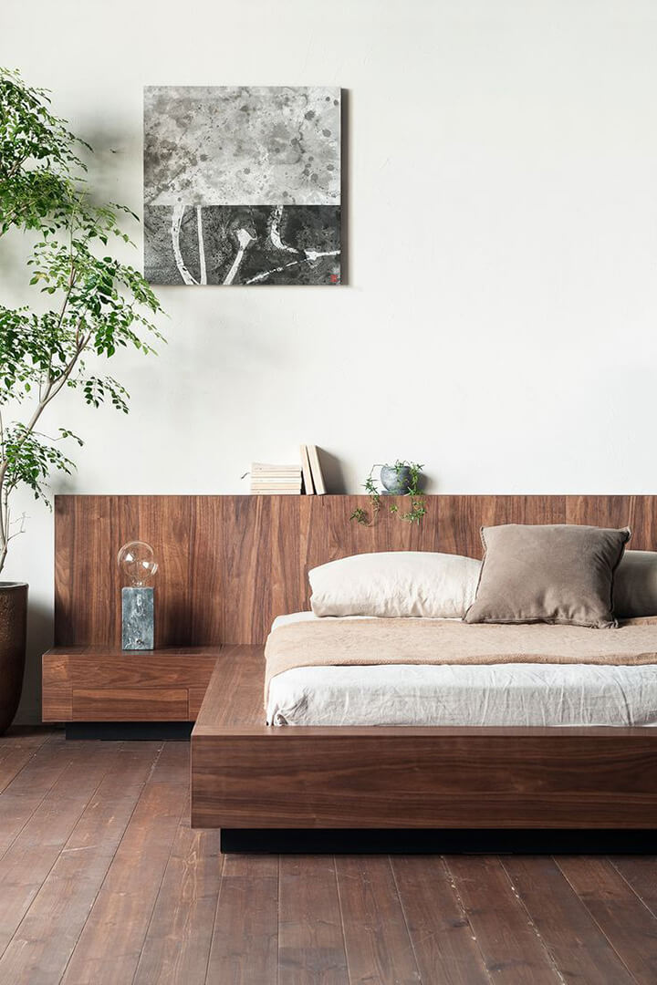 bed in walnoot hout
