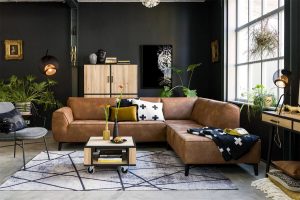 hoeksalon in cognac leder xooon lima